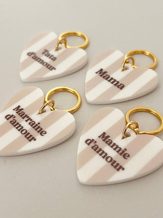 Porte-clé coeur Lovely family