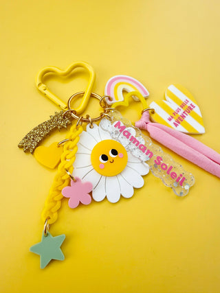 Porte-clé grigri Maman soleil, cadeau Fête des mères
