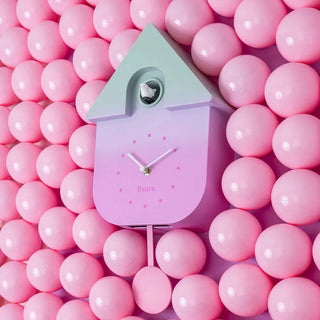 Horloge coucou - Rose et Vert