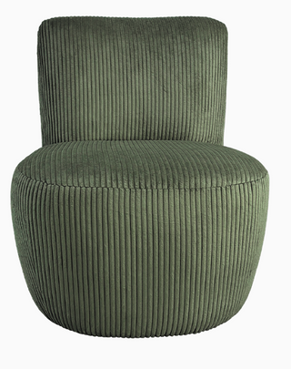Fauteuil Eve velours côtelé kaki L58 P73 H71cm