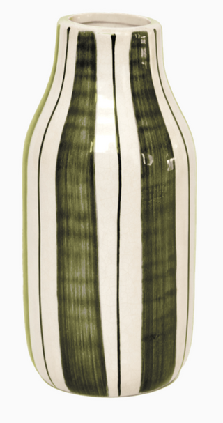 Vase rayé vert