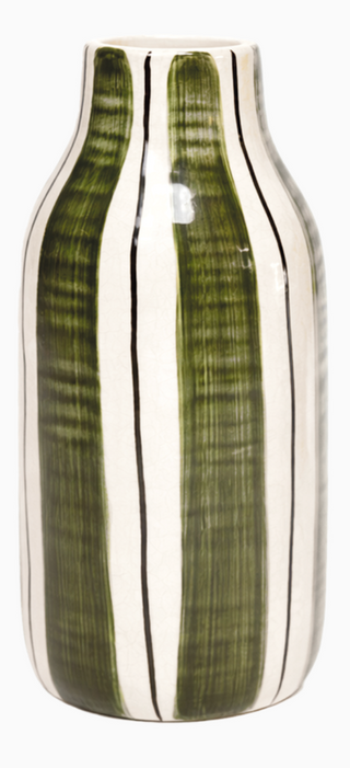 Vase rayé vert