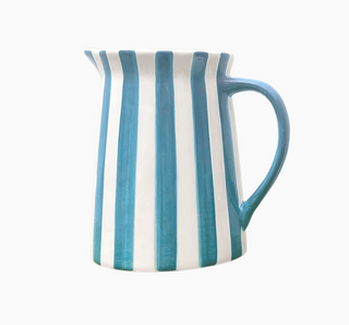 Pichet rayure mm bleu givré L15,5 P11,5 H15cm