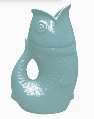 Vase poisson xxl bleu givré
