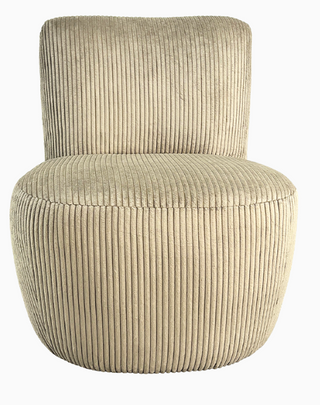 Fauteuil Eve velours côtelé Beige L58 P73 H71cm