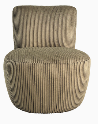 Fauteuil Eve velours côtelé Choco L58 P73 H71cm