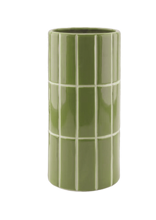 Vase carrelage - Kaki