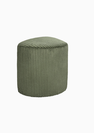 Tabouret Eve velours côtelé kaki L45 P35 H35cm