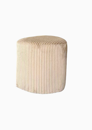 Tabouret Eve velours côtelé beige L45 P35 H35cm