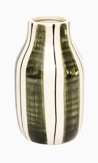 Vase rayé vert