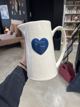Pichet cœur bleu