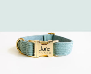 Collier velours côtelé - Bleu ciel