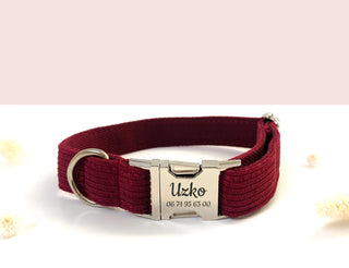 Collier velours côtelé - Bordeaux