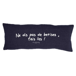 Coussin "Ne dis pas de bêtises ..." - Bleu